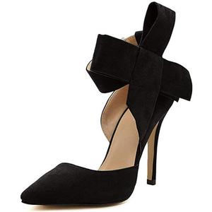 MMJULY Z&L Fashion Women's Pointy Toe High Heel Stiletto Big Bow Dress Pumps (8), 40