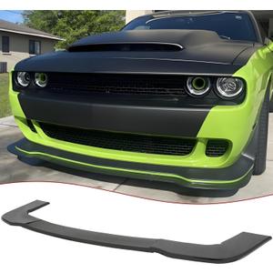 STSEV01 Front Bumper Lip Splitter Spoiler Fit for Dodge Challenger SRT/RT/GT/SXT/ 392/ Sact Pack/Hellcat 2012-2023, 3pcs Add-on Air Dam Chin Body Kit Underbody Lip Accessories (Matte Black)
