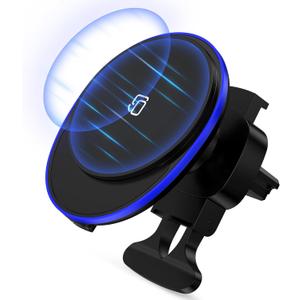 Car Mount Charger 15W Magnetic Car Wireless Charger for Samsung Galaxy S25 Ultra S25 Edge S25 Plus S24 FE Z Fold 6 Flip 6 S23 S22, Air Vent Phone Holder Wireless Adapter for iPhone 16e 16 Pro Max 15