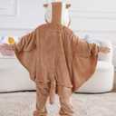 ATOZ Onesie for Kids, Animal Pajamas Halloween Cosplay Costume for Girls Boys (Brown)