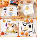 Small Fall Halloween Stencils for Painting on Wood Halloween Stencils for Crafts Reusable Burning Drawing Art Paint Patterns for Ornament Cookie Cake Window Canvas (fall70)
