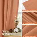 LAMIT Cafe Linen Curtains 36 Inch Length for Small Windows, Rod Pocket Light Filtering Drapes Boho Privacy Window Panels for Kitchen/Bathroom, 2 Panels, 42 x 36 Inch, Terracotta
