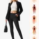 Willit Women's Yoga Dress Pants Skinny Work Slacks Leggings High Waisted Stretch Office Business Casual Pants 27"/28" (Black, M)