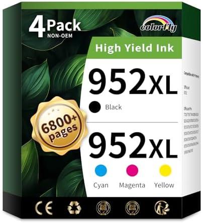 952XL Ink Cartridges Combo Pack Replacement for HP 952XL 952 XL Ink Cartridges to Use with HP Officejet Pro 8710 7740 8720 8702 8210 7720 8715 8730 8740 8216 Printer (Cyan/Magenta/Yellow)