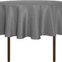 sancua Round Tablecloth - 48 Inch - Water Resistant Spill Proof Washable Polyester Table Cloth Decorative Fabric Table Cover for Dining Tables, Buffet Parties and Camping, Light Grey