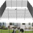 Toolterritary 10 Panels No Dig Garden Fence with Gate, 40 in(H) X 24.2 ft(L) Metal Fence Panels, Thickened Rustproof Garden Fencing, Animal Barrier Fence for for Dogs, Rabbits, Landscape, Patio
