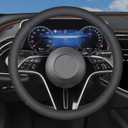 XHRING Car Steering Wheel Cover for Mercedes Benz GLC GLC300 C C300 E E350 A B 250 300 GLA GLA250 GLB GLB250 GLE 350 450 GLK GLS CLA GL CLS S SLC Sprinter Class AMG EQB EQE Accessories, Leather Color