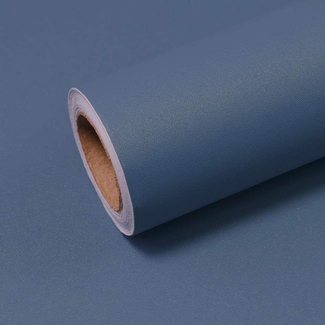 CAX Navy Blue Peel and Stick Wallpaper 23.6"x472" Dark Blue Contact Paper Matte Navy Blue Self-Adhesive Wallpaper Solid Color Waterproof Wall Paper for Cabinets Furniture Renovate Wall Covering