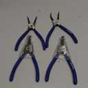 7-inch 4 Pcs Snap Ring Pliers Set, Circlip Pliers Kit, Straight/Bent Jaw, Internal/External Heavy Duty C Clip Pliers for Ring Remover Retaining,Blue