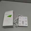 Power Strip Flat Plug with 12 Outlets 6 USB(2 USB C),SMNICE Surge Protector Charging Station with Overload Protection,5ft Extension Cord Widely Spaced Multiple Outlets for Home Office Dorm Essentials, White