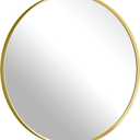 Gold Circle Wall Mirror 18 inch, Brushed Gold Round Bathroom Mirror for Vanity,Living Room,Entryway,Hallway,Home Decor