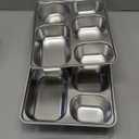 Stainless steel bento box, 2-pack 5-Panel lunch box, PP lid, Reusable meal preparation, BPA-free 18/8 Stainless steel snack box