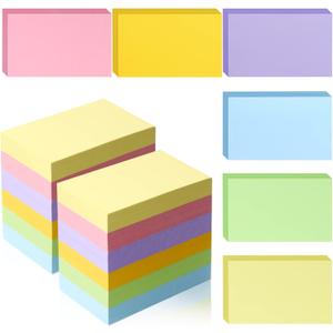 Tecmisse 1200 PCS Blank Index Cards 3x5, Colored Index Flash Cards for Studying, Note Cards, Study Cards Flashcards for School, Learning, Memo Scratch Pad, 6 Colors