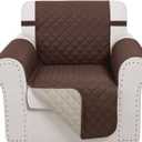 Recliner Chair Covers Reversible Sofa Couch Cover for Pets Lazy Boy Furniture Protector(23''Chair,Chocolate/Beige)