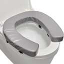 Soft Padded Toilet Seat Cushion with 2-Inch High-Density Foam & Waterproof PU Fabric, U-Shape Padded Toilet Cushion - Secure Hook & Loop Tape, Fits Standard/Elongated Toilets (Grey) (Gray)