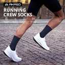 AKASO 2 Pairs Ultralight Running Socks, Crew Coolmax Cotton Athletic Sport Quarter Hiking & Running Socks for Men & Women (Black)