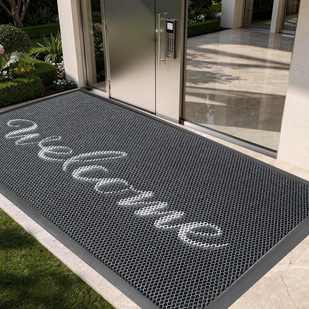 Vicwe Front Door Mat Outside Entrance, 35"x59" Heavy Duty Non-Slip Doormat