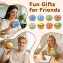 Glitter Dumpling, Glitter Dumpling Squishy with Box, 7 Color Options Dumplings Squishy Toy for Stress Relief for Adults (Gold Emoji bun)