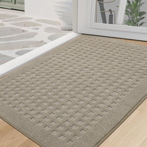 BEQHAUSE Dog Door Mats for Muddy Paws 32"x48", Absorbent and Dirt Trapper Doormat Indoor Floor Mats Non-Slip Washable Rugs for Entryway, Welcome Mat for Front Back Door, Muddy Wet Shoes, Beige