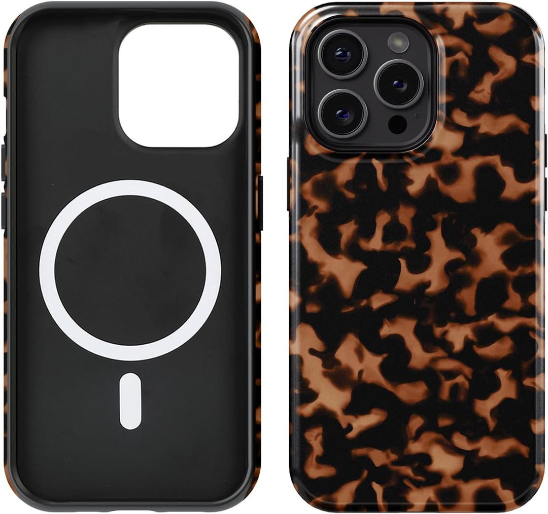 Compatible with iPhone 15 Pro Max Case [Compatible with MagSafe] -Shockproof Protective Slim Soft TPU Cover Phone Case 6.7" (Turtle Shell, iPhone 15 Pro Max 6.7")