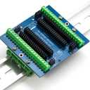 whiteeeen for ESP32 Breakout Board with Din Rail Mount 3.81mm / 0.15" Terminal GPIO Expansion Board 3 Types Outputs for ESP32 Module ESP-WROOM-32 ESP32-DevKitC Block PCB