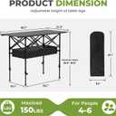 Camping Table Portable, Folding Roll-Up Picnic Table with Carry Bag & Detachable Storage Pockets, Lightweight Outdoor Table for Camping, Beach, Backyard, Party, BBQ, Patio