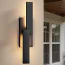 LamQee 24 Inch Aluminum Modern Outdoor Wall Light, 3000K 1000LM 20W Integrated LED, Matte Black Exterior Lighting Fixtures IP65 Waterproof Contemporary Outside Sconce for House Porch Patio Garage Door