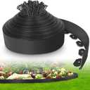 4-Inch x 50 FT Landscape Edging Border with 75 Spikes, Garden Edging Lawn Border Kit, Plastic Edging Border Flexible for Garden Flower Beds Lawn Yard Pathway Paver Edging (Black)