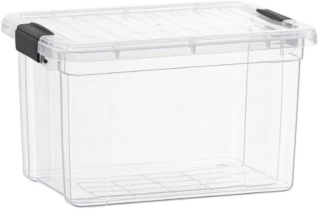 Superio Clear Storage Box with Lid, 2.5 Quart Plastic Container Bins for Organizing, Stackable Crates, BPA Free, Non Toxic, Odor Free, Organizers