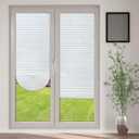 Threehoney 4 Pcs Paper Blinds for French Doors 23 X 110 Inches Adhesive | Temporary Shades, Trim to Fit, Light Filtering Privacy for Sliding Doors, No Tools Needed Cut to Size, Removable Fabric
