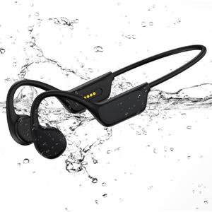 Bone Conduction Swimming Headphones,Wireless IPX8 Waterproof Open-Ear Headphone/Earphones, 32G Underwater Headset/Earbuds, Sports, Swimming, Diving (Ink)