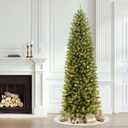 Puleo International 7.5ft Pre-Lit Fraser Fir Pencil Christmas Tree