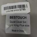 BESTOUCH Cotton Solid Duvet Cover Set Almond Milk Grey Super King | Washed Cotton, Linen Feel, Soft Wrinkle Texture, Hidden Zipper, 8 Ties, Breathable Lightweight Durable Comfy, 3Pcs No Insert, Super King (108" X 98")