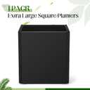 1 Pcs Extra Large Black Square Planter Box Outdoor 17" L x 17" W x 18" H Heavy Galvanized Steel Planters with Drainage Holes Divider for Patio Porch Tall Plants