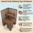Hermit Crab Climbing Toys and Hideout,Multi-Functional Climbing Wall & Habitat Tank Accessories | Dual-Tower Hermit Crab Foraging Cave with Feeding Dish,Hermit Crab Climbing Habitat and Enrichment