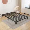 ROIL 4 inch Full Size Bed Frame with Round Corner Legs Mattress Retainers 3500LBS Heavy Duty Steel Slats No Box Spring Needed Platform Noise-Free Easy Assembly