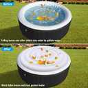 4.5 Ft Inflatable Hot Tub Cover - Energy Saving Lid for Round Hot Tub - Foldable Protective Rain Overflow Cover for Outdoor Inflatable Hot Tubs