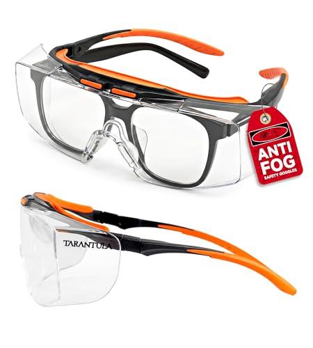 Tarantula ANSI Z87+ Safety Glasses Over Eyeglasses for Men & Women, Anti-Scratch Lenses, Side Shields, Adjustable Anti-Slip Temples, UV Protective Eyewear
