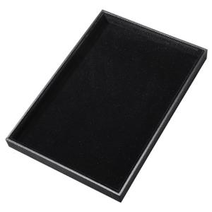 Velvet Jewelry Tray Showcase Display, Jewelry Organizer Tray Bracelet Ring Earring Necklace Organizer Empty Plate for Drawers Countertop (Black)