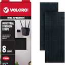 VELCRO Brand Heavy Duty Fasteners | 4x2 Inch Strips with Adhesive 8 Sets | Holds 10 lbs | Black Industrial Strength Stick On Tape | Indoor or Outdoor Use (VEL-30703-USA), 8 Count (Pack of 1)