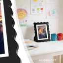 5x7 Wavy Picture Frame with Mat for 4x6, Real Glass and Wooden​ Frame - Tabletop or Wall Hanging Photo Frame(1 Pack, Black)