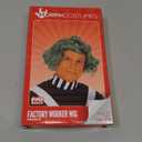 fun shack Mens Chocolate Factory Worker Wig Adults Bright Green Costume Accessory (One Size)