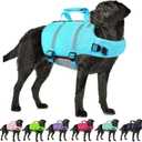 AOFITEE Dog Life Jacket, Dog Life Vest with Zipper and High Flotation, Reflective Dogs Swimming Vest, Adjustable High Buoyancy Pet Swimsuit Lifesaver for Small Medium and Large Dogs, L