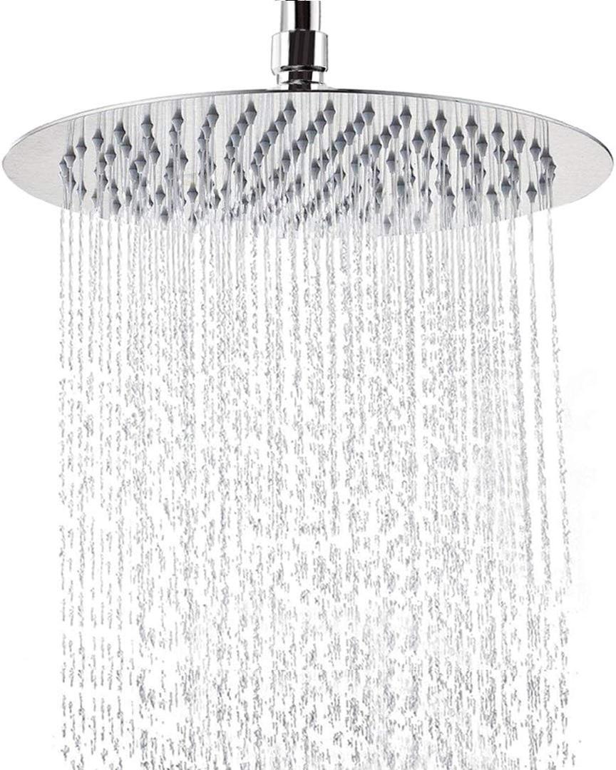 NearMoon Rain Shower Head, Ultra-Thin Design-Pressure Boosting, Awesome Some Experience, High Flow Stainless Steel Rainfall Head (12 Inch, Chrome Finish)