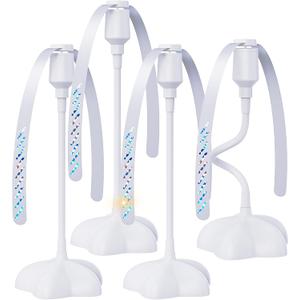 Fly Fans for Tables, Food Repellent to Keep Flies Away for Indoor Outdoor, Table Top Spinner with Holographic Blades for Picnic, Party, Restaurant, BBQ (White) Pack of 4