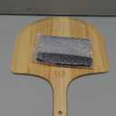 Cuzi Gourmet 3-Piece Pizza Stone Set - 15x12" Thermal Shock Resistant Cordierite Pizza Stone, 15x12" Natural Wood Pizza Peel & Pizza Cutter - Pizza Stone for Grill and Oven (Medium)