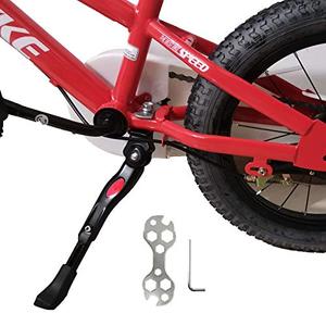 VECKUSON Kickstand for Kids Bike, Bicycle Kickstands Center Mount for 16 18 20 Inch Bicycles Adjustable Aluminum Alloy Kickstands for 16 18 20 inch Mountain Road Sports Kid Bike, Height for 20-26cm