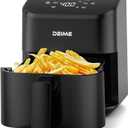 DEIME Air Fryer 3 Qt, Small Airfryer Digital Space Saving Compact, Bake, Reheat, Roasts for Quick Easy Meals, Mini Compact & Quiet, Nonstick & Dishwasher Safe Basket (Black)