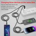 USB-C Charging Cable, 4 ft 3-in-1 USB C to USB-C+2 x IP Cable, Multi Charging for Phone 16/15 Pro/Pro Max, Samsung S24/S23/S22/S21, Google, Amazon, Andriod,Carplay