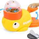 Interactive Treat Dispenser Dog Toy, Duck Puzzle Treat Toy for Small Large Smart Cats Dogs IQ Training and Mental Stimulation, Enrichment Slow Food Snacks Feeder with 1 Sticker for Pets -Yellow